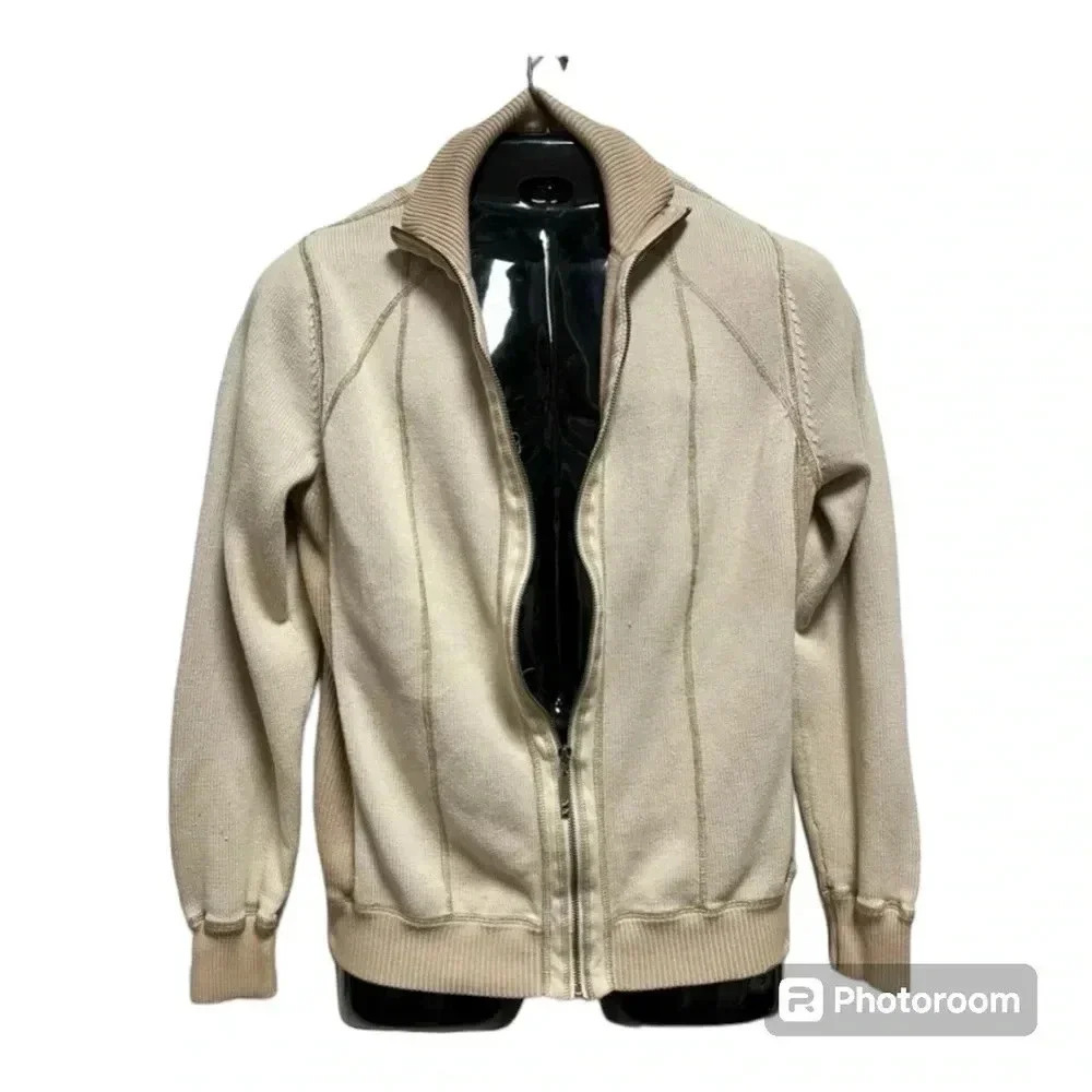 Guess Men's Full Zip Up Cardigan Sweater Knit Long Sleeve Size L